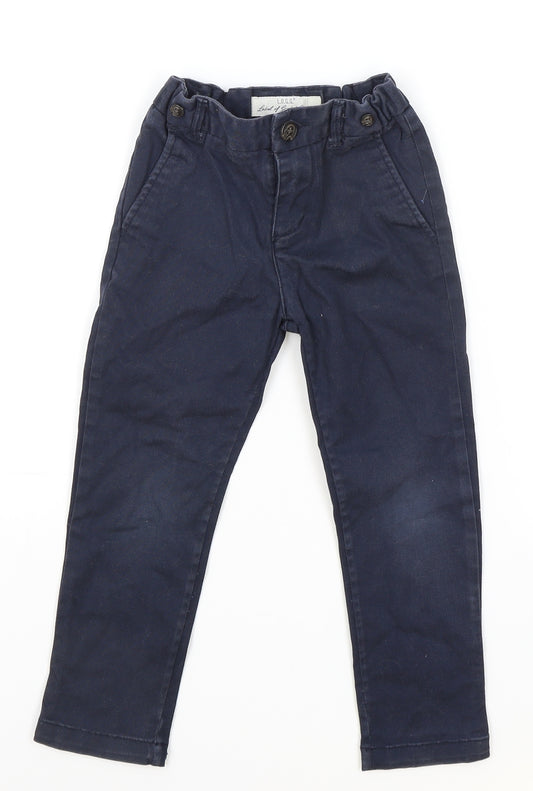 L.O.G.G Boys Blue Cotton Skinny Jeans Size 2-3 Years Regular Zip