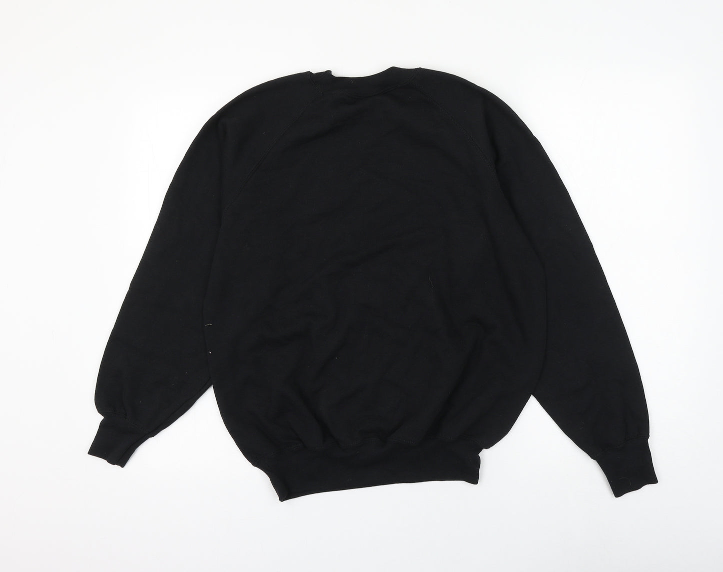 fruit Mens Black Cotton Pullover Sweatshirt Size S