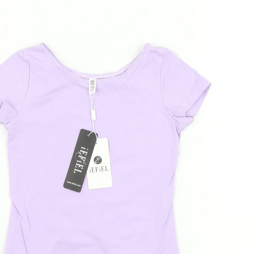 Iefiel Girls Purple Polyester Bodysuit One-Piece Size L Pullover