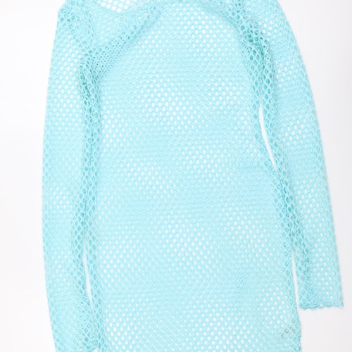 Fashion Nova Womens Blue Polyester Bodycon Size S Round Neck Pullover