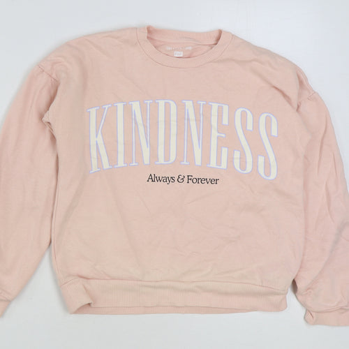 F&F Girls Pink Polyester Pullover Sweatshirt Size 12-13 Years Pullover - Kindness