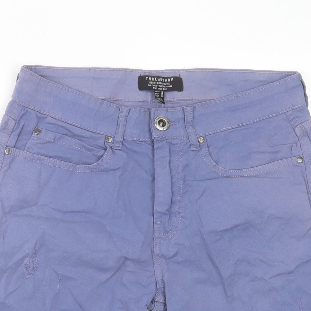 Threadbare Mens Blue Cotton Bermuda Shorts Size 30 in L10 in Regular Button