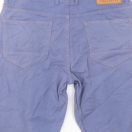 Threadbare Mens Blue Cotton Bermuda Shorts Size 30 in L10 in Regular Button
