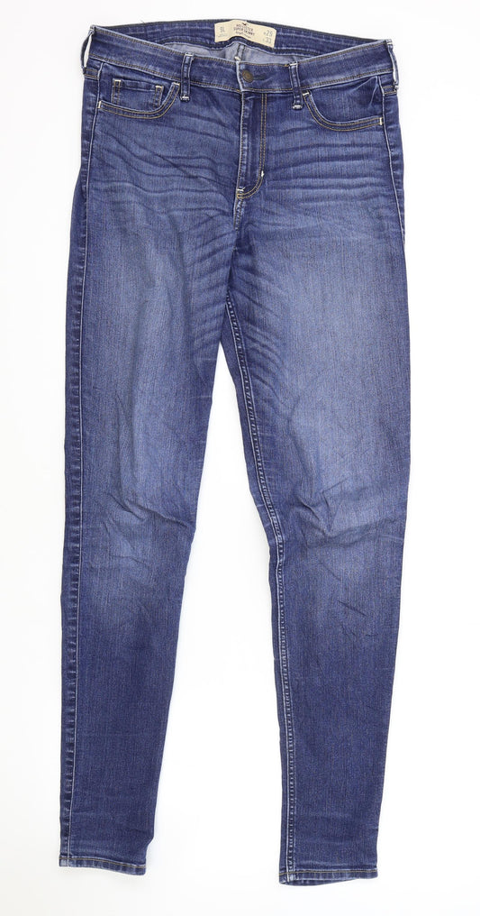 Hollister Mens Blue Cotton Skinny Jeans Size 29 in L33 in Regular Zip
