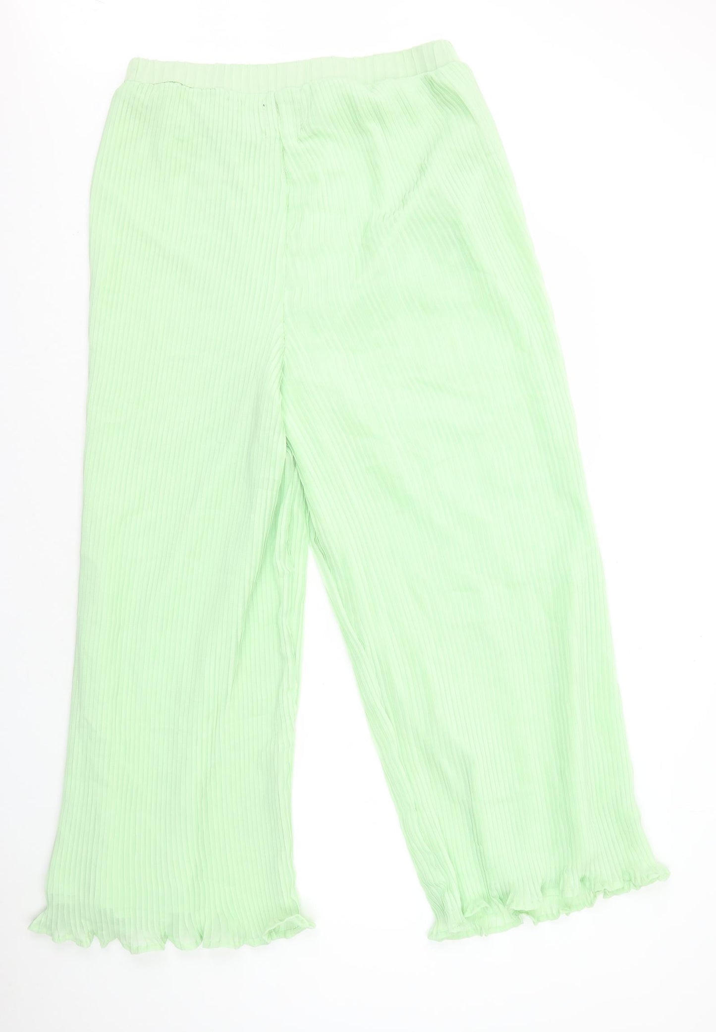 Reclaimed Vintage Womens Green Polyester Trousers Size 16 L27 in Regular