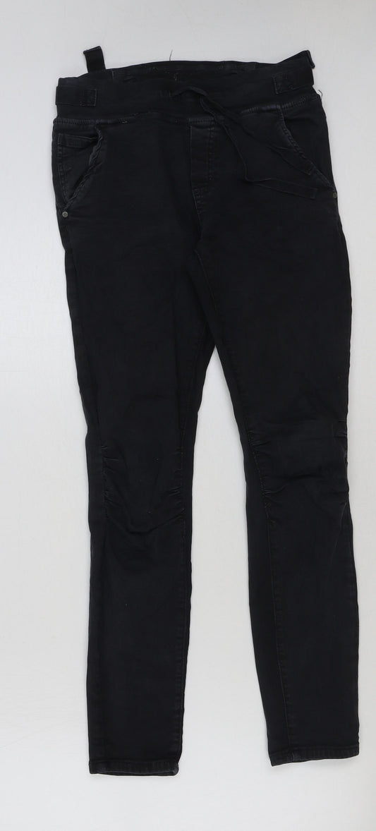 Preworn Mens Black Cotton Trousers Size S L29 in Regular