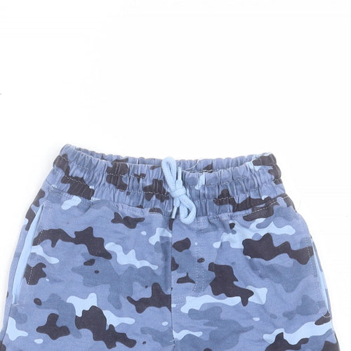 Pep&co Boys Blue Camouflage Cotton Sweat Shorts Size 4-5 Years Regular Drawstring