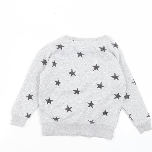 Primark Girls Grey Geometric Cotton Pullover Sweatshirt Size 4-5 Years Pullover - Love To Shine