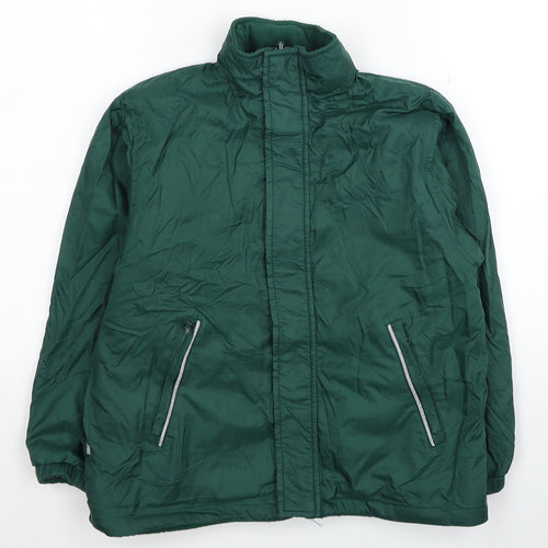 Snowgoose Boys Green Windbreaker Coat Size 7-8 Years Zip