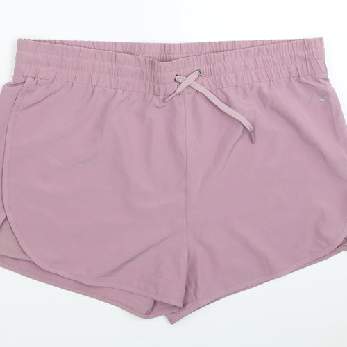 Dunnes Stores Womens Pink Polyester Athletic Shorts Size L L3 in Regular Drawstring
