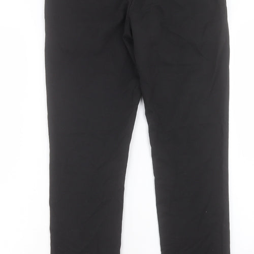 George Mens Black Polyester Dress Pants Trousers Size 30 in L31 in Regular Hook & Eye