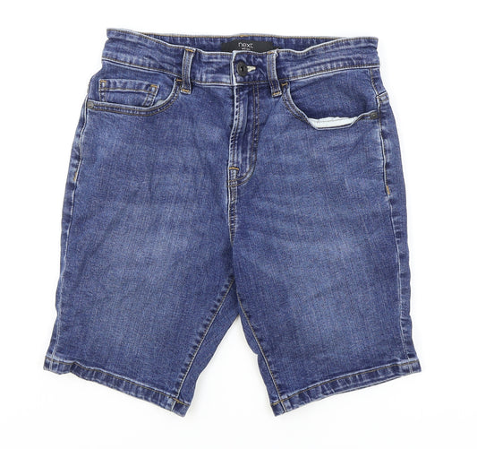 NEXT Mens Blue Cotton Bermuda Shorts Size 28 in L8 in Slim Zip