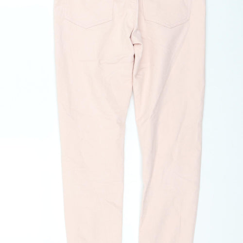 H&M Girls Pink Cotton Skinny Jeans Size 12-13 Years Regular Zip