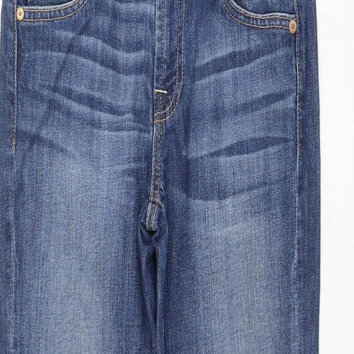 7 For All Mankind Womens Blue Cotton Skinny Jeans Size 24 in L26 in Regular Zip