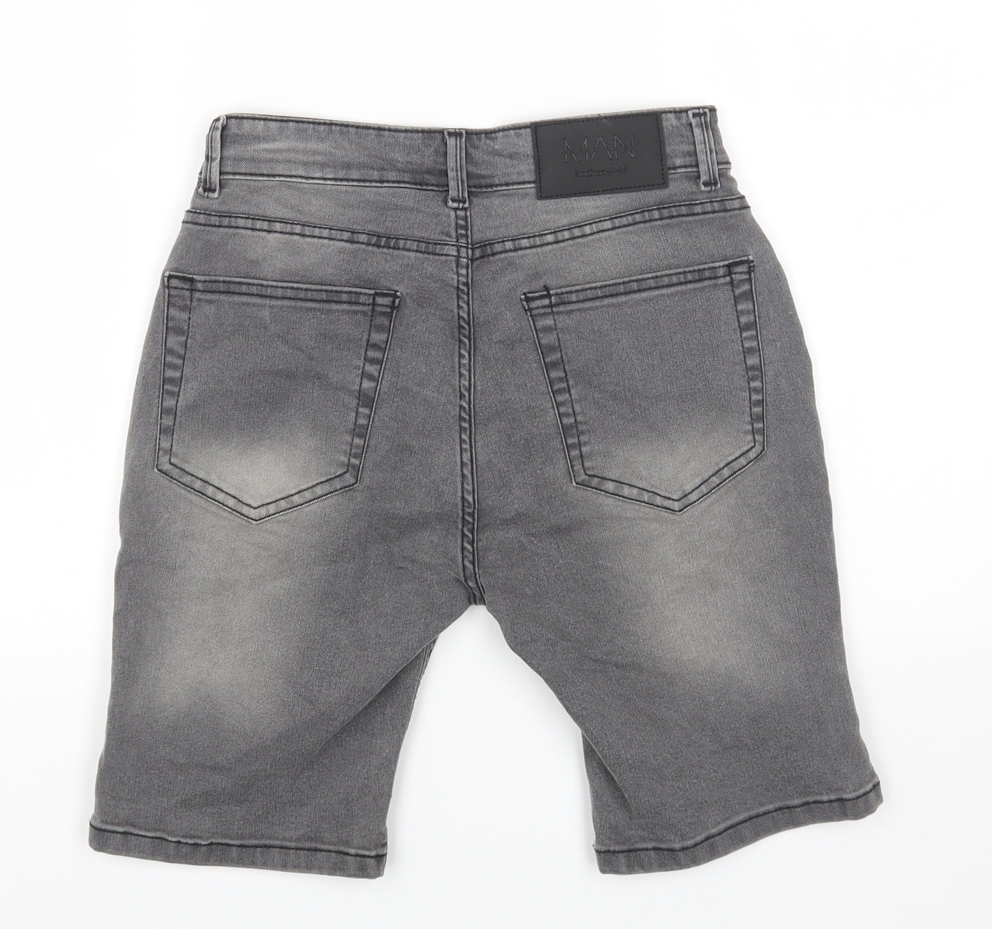 Topman Mens Black Cotton Chino Shorts Size 30 in L7 in Regular Zip
