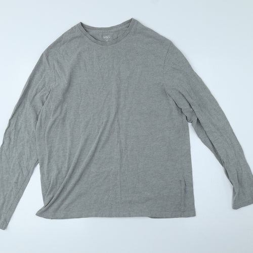 Marks and Spencer Mens Grey Cotton Pullover Sweatshirt Size M