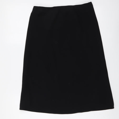 Anne Brooks Womens Black Polyester A-Line Skirt Size 10