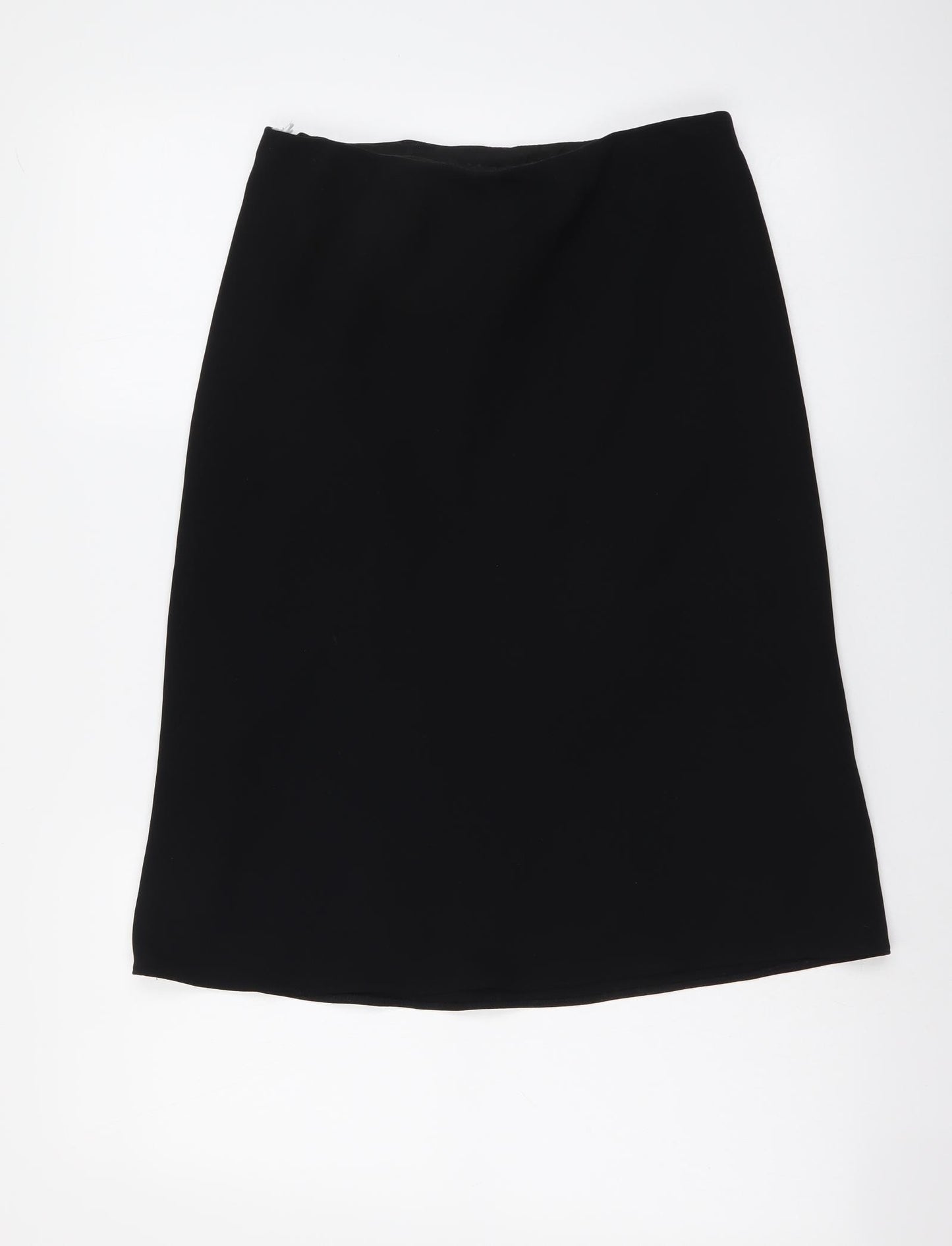 Anne Brooks Womens Black Polyester A-Line Skirt Size 10