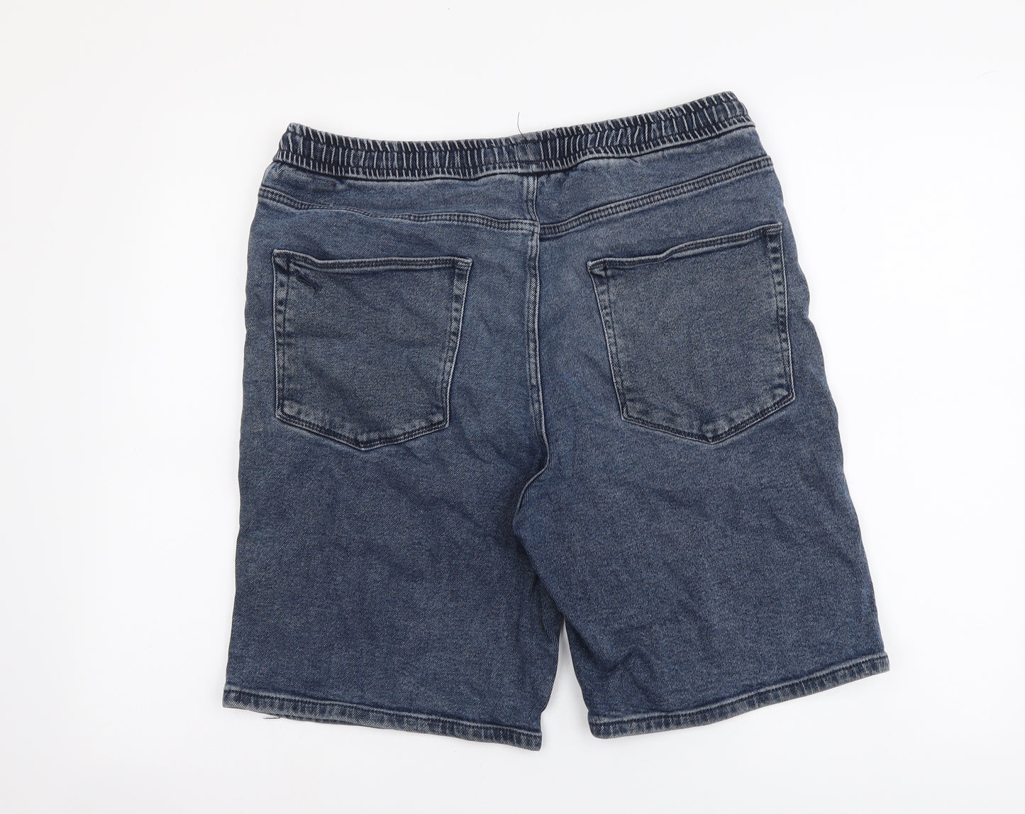 ASOS Mens Blue Cotton Bermuda Shorts Size 32 in L9 in Regular Drawstring