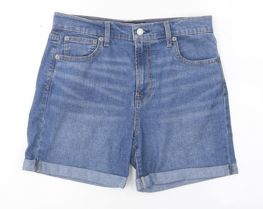 Gap Mens Blue Cotton Biker Shorts Size 28 in L10 in Regular Zip