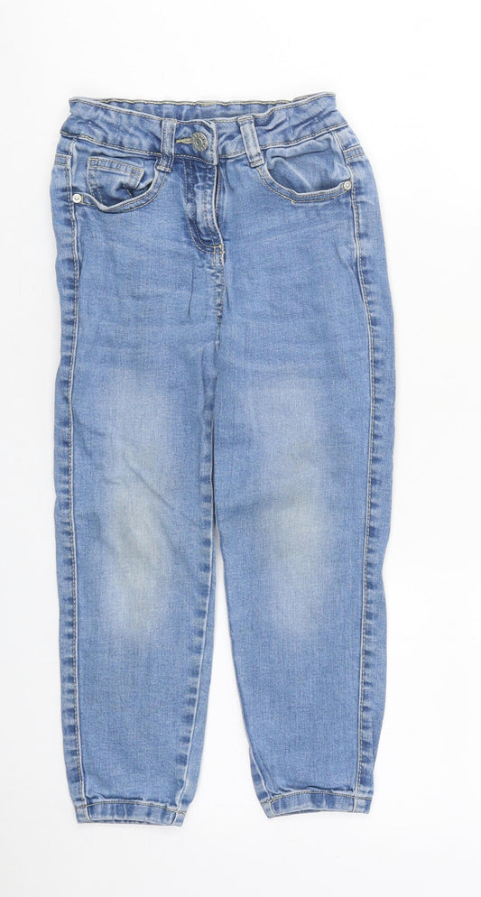 M&Co Girls Black 100% Cotton Skinny Jeans Size 4-5 Years Regular Zip