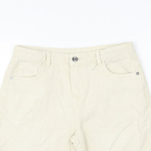 Marks and Spencer Girls Beige Cotton Bermuda Shorts Size 12-13 Years Regular Zip