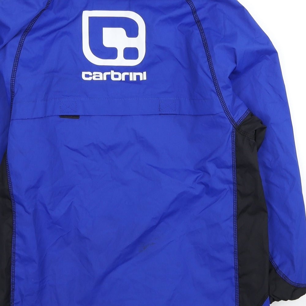 Carbrini Boys Blue Colourblock Windbreaker Coat Size M Zip - Scunthorpe United F.C