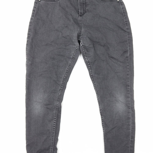 F&F Girls Grey Cotton Skinny Jeans Size 12-13 Years L24 in Regular Zip