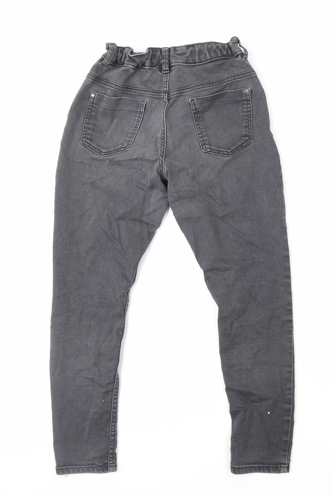 F&F Girls Grey Cotton Skinny Jeans Size 12-13 Years L24 in Regular Zip