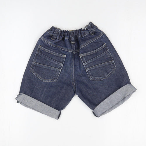 George Girls Blue Cotton Bermuda Shorts Size 8-9 Years Regular Zip