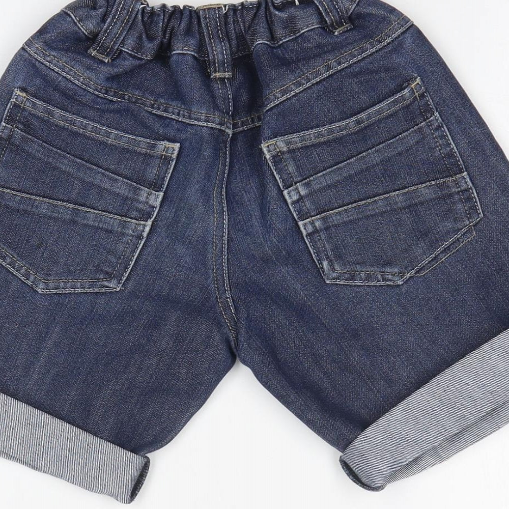 George Girls Blue Cotton Bermuda Shorts Size 8-9 Years Regular Zip