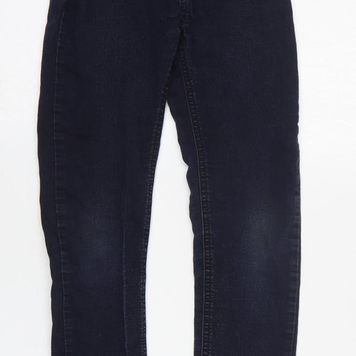Nutmeg Girls Blue Cotton Skinny Jeans Size 11-12 Years Regular Zip
