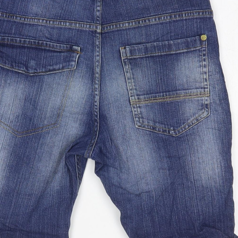 NEXT Girls Blue Cotton Bermuda Shorts Size 12 Years Regular Zip