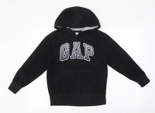 Gap Boys Black Polyester Full Zip Hoodie Size M Zip