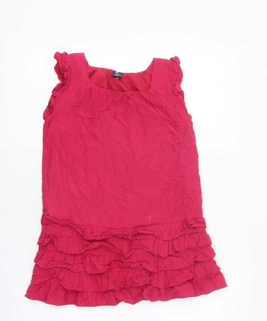 Gap Girls Pink Cotton A-Line Size 6-7 Years Round Neck Pullover