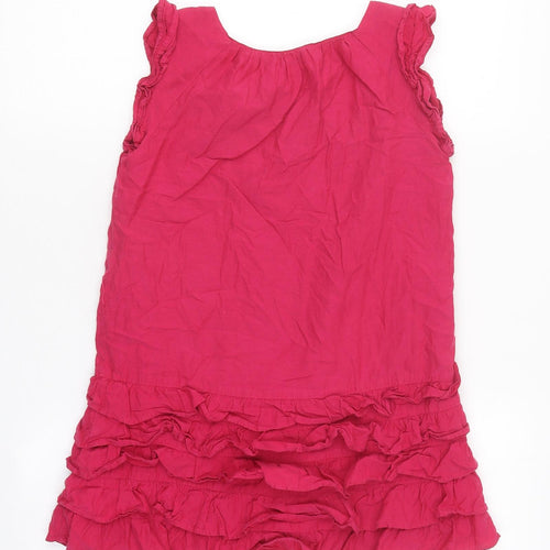 Gap Girls Pink Cotton A-Line Size 6-7 Years Round Neck Pullover