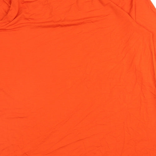 Masai Womens Orange Viscose Basic T-Shirt Size M V-Neck