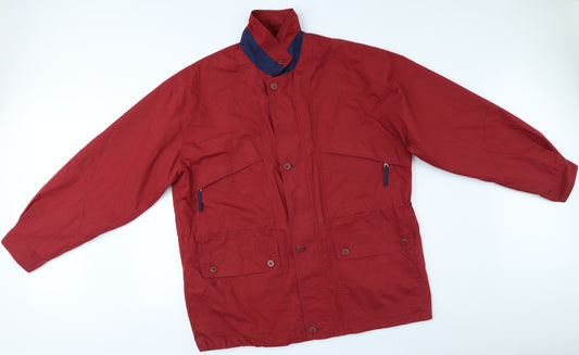 Roamer Mens Red Overcoat Coat Size L Button