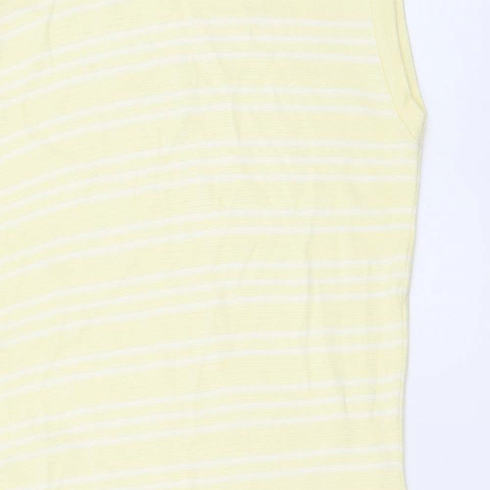 Henri Lloyd Womens Yellow Striped Viscose A-Line Size XL Boat Neck Pullover