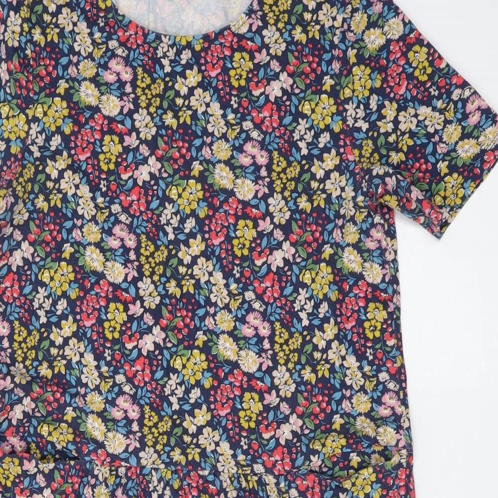Cath Kidston Womens Multicoloured Floral Viscose A-Line Size 12 Round Neck Pullover