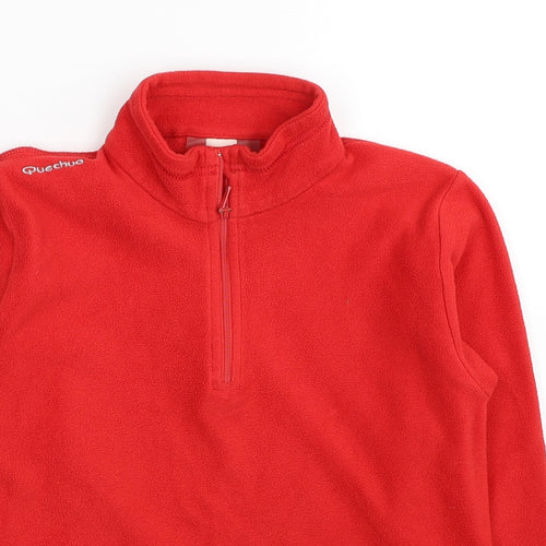 DECATHLON Boys Red Polyester Pullover Sweatshirt Size 8 Years Pullover
