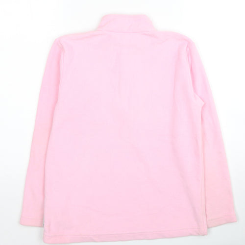 DECATHLON Girls Pink Polyester Full Zip Sweatshirt Size 10 Years Pullover