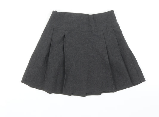 F&F Girls Grey Polyester Pleated Skirt Size 5-6 Years Regular Pull On