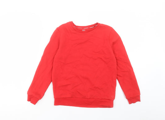 Marks and Spencer Boys Red Cotton Pullover Sweatshirt Size 10-11 Years Pullover