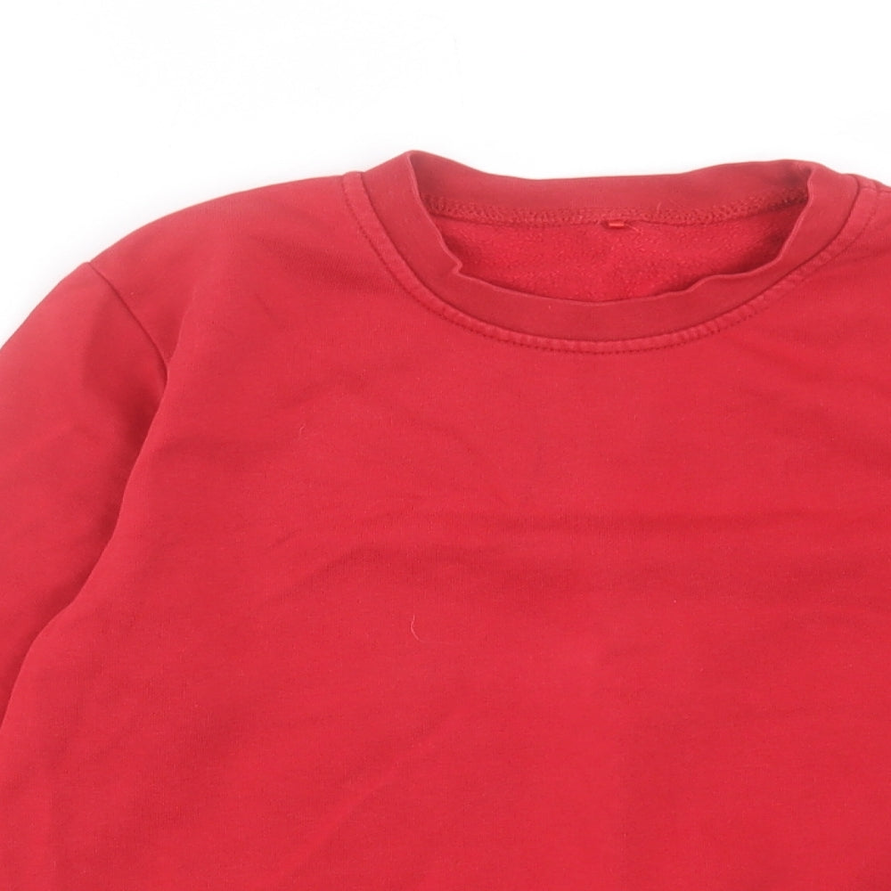 George Boys Red Cotton Pullover Sweatshirt Size 9-10 Years Pullover - School Wear