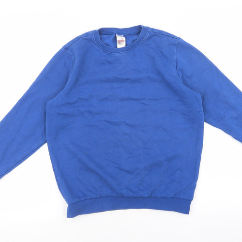 F&F Boys Blue Cotton Pullover Sweatshirt Size 11-12 Years