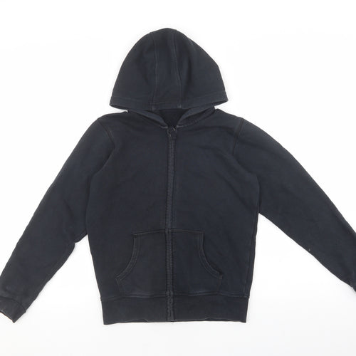 Marks and Spencer Boys Black Cotton Full Zip Hoodie Size 10-11 Years Zip
