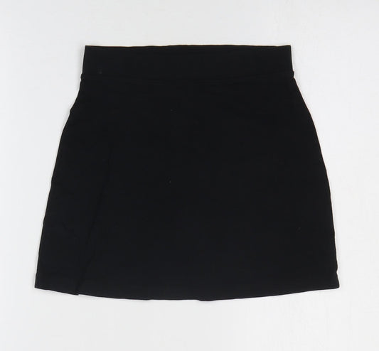 George Girls Black Cotton A-Line Skirt Size 9-10 Years Regular