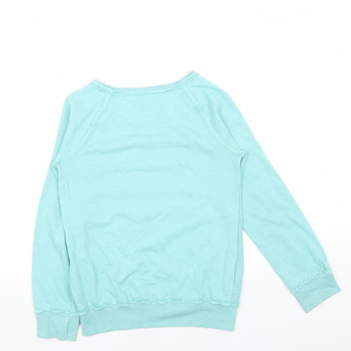 NEXT Girls Blue Cotton Pullover Sweatshirt Size 12 Years Pullover - Heart