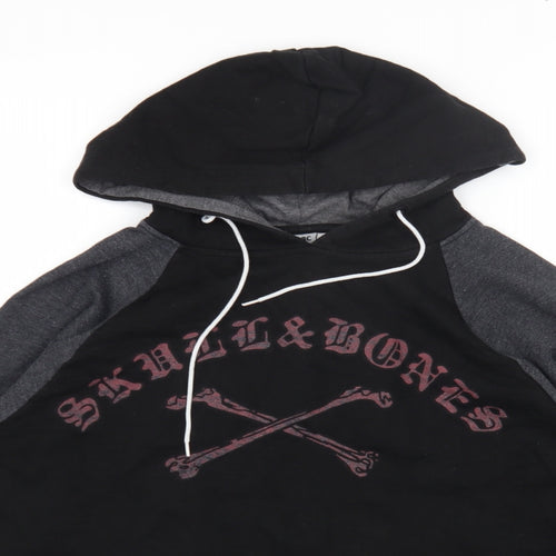 SABBC Mens Black Cotton Pullover Hoodie Size S - Skull&Bones